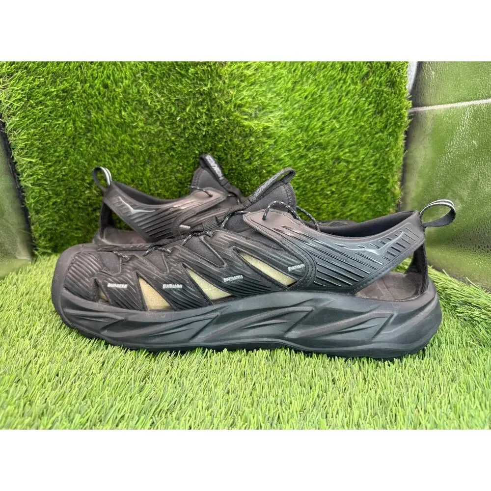 Hoka One One Hopara 1106534-BBLC Hiking Sandal Men's 14 Black Platform Slingback